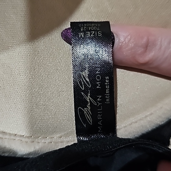 MARILYN MONROE ✦ Slip Dress Shapewear ✦ Black Lace Nude Panels Intimates M NWT - Picture 7 of 12